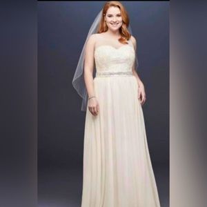 NEW David's Bridal Elegant Ivory Wedding Dress